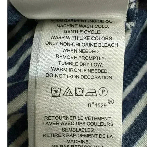 Lauren by Ralph Lauren Soft Cotton Blue/White Stripe Top with suede patch elbow - Picture 10 of 11